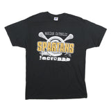 RUSSELL ATHLETIC Mens Black Marian Catholic Spartans Graphic T-Shirt M Short