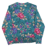 ALFRED DUNNER Womens Green Floral Printed Blouse Long Sleeve Round Neck S