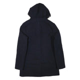 MUSTO Womens Navy Blue Wool Blend Duffle Jacket S Hooded Button Closure
