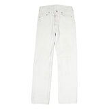 LEVI'S 501 Womens Jeans White Regular Straight Denim W26 L31 Classic Zip