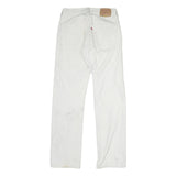 LEVI'S 501 Womens Jeans White Regular Straight Denim W26 L31 Classic Zip