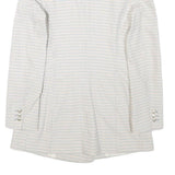 ZARA Womens White & Blue Checked Double Breasted Blazer Jacket XS Polyester