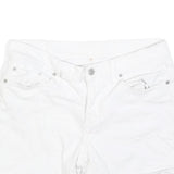 LEVI'S Womens White Cotton Blend Casual Shorts M W31 Classic Fit Denim