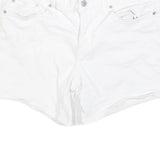 LEVI'S Womens White Cotton Blend Casual Shorts M W31 Classic Fit Denim