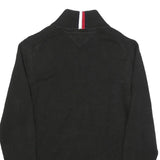 TOMMY HILFIGER Mens Black Pullover Plain Crew Neck Basic Knit M Cotton Blend