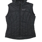 JACK WOLFSKIN Womens Black Outdoor Gilet S Polyester Blend Hooded Quilted