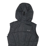JACK WOLFSKIN Womens Black Outdoor Gilet S Polyester Blend Hooded Quilted