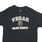 MAJESTIC Mens Black Vegas Golden Knights Graphic T-Shirt L Short Sleeve Crew