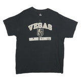 MAJESTIC Mens Black Vegas Golden Knights Graphic T-Shirt L Short Sleeve Crew