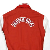 Mens Red & White Ikuna Koa Varsity Jacket L Polyester Blend Button Closure