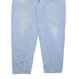 CARHARTT Mens Light Blue Regular Fit Straight Denim Jeans W46 L32 Zip Closure