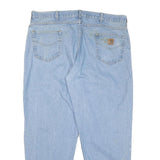 CARHARTT Mens Light Blue Regular Fit Straight Denim Jeans W46 L32 Zip Closure