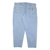 CARHARTT Mens Light Blue Regular Fit Straight Denim Jeans W46 L32 Zip Closure