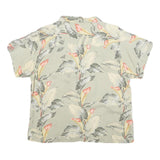 TOMMY BAHAMA Womens Beige Printed Short Sleeve Collared Silk Shirt L Relaxed Fit