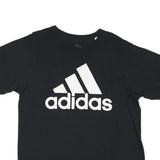 ADIDAS Mens Black Cotton Blend Graphic T-Shirt L Crew Neck Short Sleeve