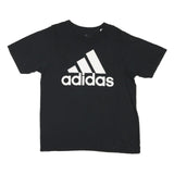 ADIDAS Mens Black Cotton Blend Graphic T-Shirt L Crew Neck Short Sleeve