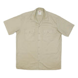 DICKIES Mens Beige Workwear Shirt L Cotton Blend Short Sleeve Button Fastening