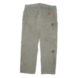 DICKIES Mens Cotton Blend Beige Regular Fit Straight Leg Trousers W40 L32