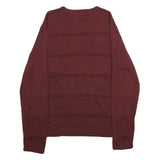 CALVIN KLEIN Mens Maroon Patterned Jumper Crew Neck Basic Knit L Cotton Blend