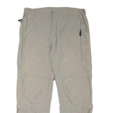 RODEO Mens Polyester Blend Beige Relaxed Straight Trousers W37 L31 Casual Zip