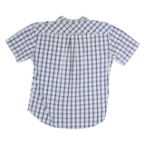 TOMMY HILFIGER Mens Blue Check Cotton Shirt XL Short Sleeve Button Casual