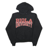 CHAMPION Mens Black Biola University Pullover Hoodie S Cotton Blend