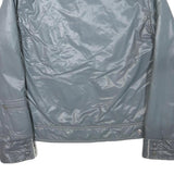 Womens Grey Faux Shearling Collar Zip Jacket M Polyester Blend Plain Warm Casual