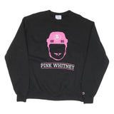 CHAMPION Mens Black Pink Whitney Crew Neck M Sweatshirt Graphic Print Cotton