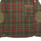 PARFORCE Womens Green & Red Checked Shirt L Cotton Blend Button Cuff