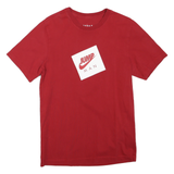AIR JORDAN Mens Red Graphic T-Shirt S Short Sleeve Crew Neck Sportswear