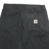 CARHARTT Mens Black Cargo Shorts 2XL W36 Cotton Blend Utility Workwear