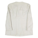 Womens White Pinstripe Button Cotton Blend Jacket XL Formal Workwear Blazer