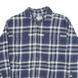 JACHS Mens Blue White & Red Checked Shirt XL Cotton Blend Casual Long Sleeve