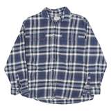 JACHS Mens Blue White & Red Checked Shirt XL Cotton Blend Casual Long Sleeve