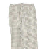 Womens Regular Fit Checked Zip Trousers Cream & Black W32 L30 Classic Casual
