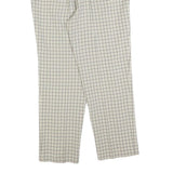 Womens Regular Fit Checked Zip Trousers Cream & Black W32 L30 Classic Casual