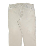 DICKIES Mens Relaxed Beige Cotton Blend Zip Trousers W42 L36 Workwear Casual