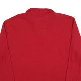 NAUTICA Mens Red & Navy 1/4 Zip 2XL Sweatshirt Cotton Blend Casual