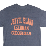 Mens Blue Jekyll Island Est. 1733 Georgia Graphic T-Shirt S Crew Neck Short