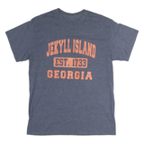 Mens Blue Jekyll Island Est. 1733 Georgia Graphic T-Shirt S Crew Neck Short