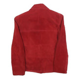 GAPELLE Womens Red Leather Button Jacket S Suede Classic Stylish Outerwear