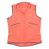 NIKE Womens Red Sleeveless Jacket XL Polyester Blend Zip Plain Sportswear