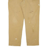 CARHARTT Mens Cotton Blend Beige Relaxed Straight Trousers W42 L32 Workwear