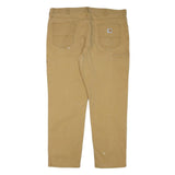 CARHARTT Mens Cotton Blend Beige Relaxed Straight Trousers W42 L32 Workwear