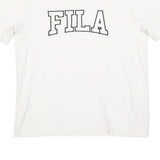 FILA Womens White Graphic T-Shirt S Short Sleeve Crew Neck Cotton Blend