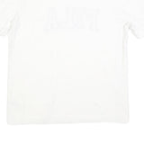 FILA Womens White Graphic T-Shirt S Short Sleeve Crew Neck Cotton Blend