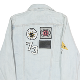 LEVI'S Womens Blue Denim Cotton Embroidered Jacket XS Button Closure