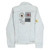 LEVI'S Womens Blue Denim Cotton Embroidered Jacket XS Button Closure