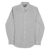 RALPH LAUREN Mens White & Black Striped Shirt M Classic Fit Cotton Blended Long