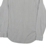 RALPH LAUREN Mens White & Black Striped Shirt M Classic Fit Cotton Blended Long